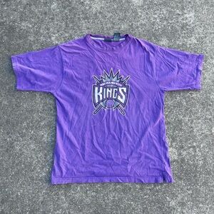 Sacramento Kings NBA purple and white T shirt